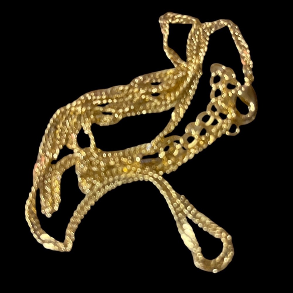 14 K Gold Plated Twist Chain Necklace Dainty Layering Adjustable Clasp 18" - Picture 5 of 6